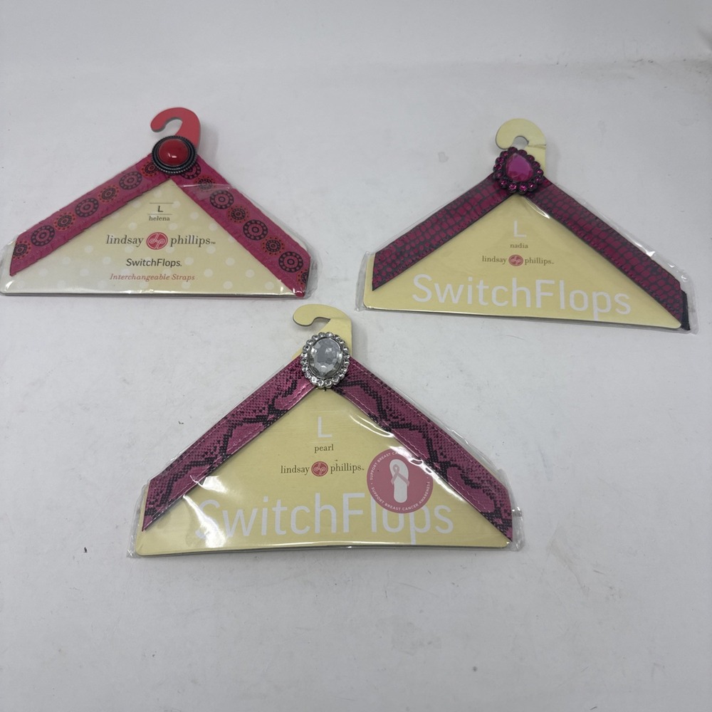 3 New Lindsay Phillips Switchflops Flip-flops Sandal Straps Size L L9